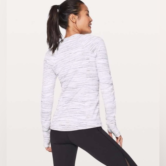 Lululemon Runderful Long Sleeve - Size 10 White/Gray - Picture 3 of 13